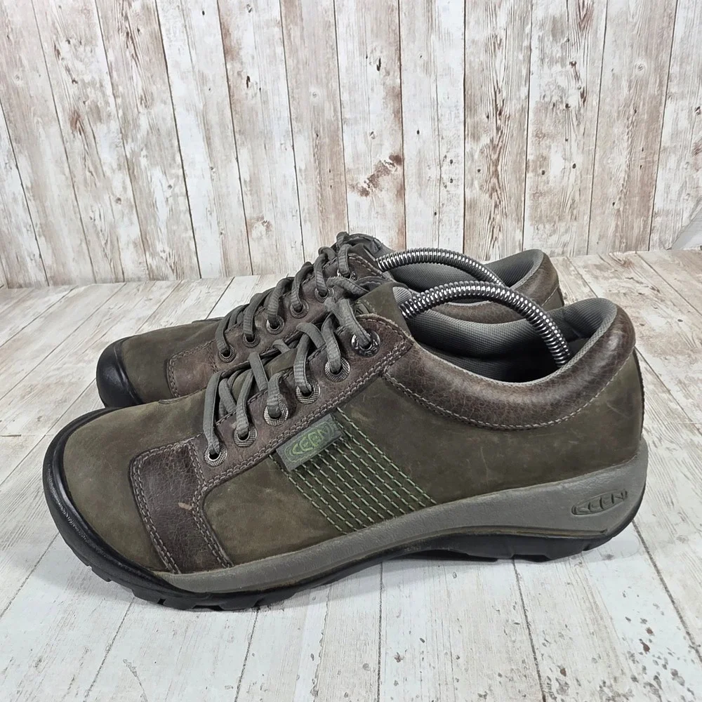 Keen Presidio Mens 10 Brown Leather Oxford Walking Shoes 1008430 Dark Earth